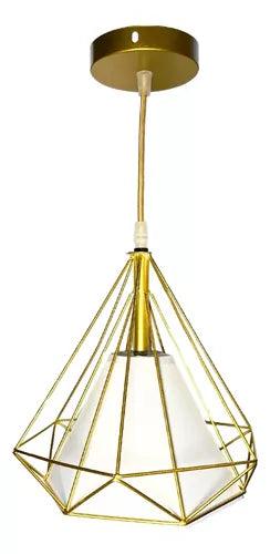 💡 Lámpara Colgante Diamante Negra y Dorada – Moderna y Decorativa