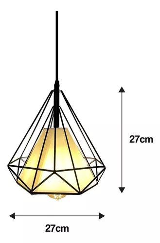 💡 Lámpara Colgante Diamante Negra y Dorada – Moderna y Decorativa