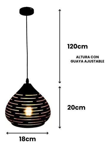 🖤 Lámpara Colgante Pera Negra Moderna para Cocina, Sala o Comedor