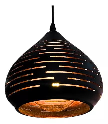 🖤 Lámpara Colgante Pera Negra Moderna para Cocina, Sala o Comedor