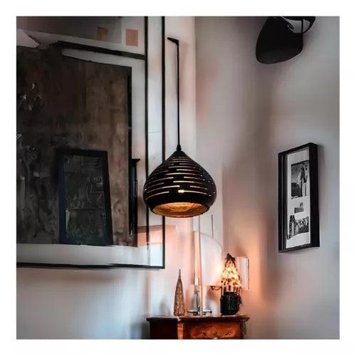 🖤 Lámpara Colgante Pera Negra Moderna para Cocina, Sala o Comedor
