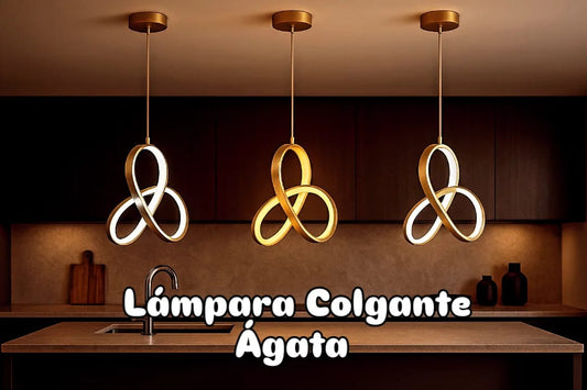 ✨ Lámpara Colgante Ágata Dorada LED ✨