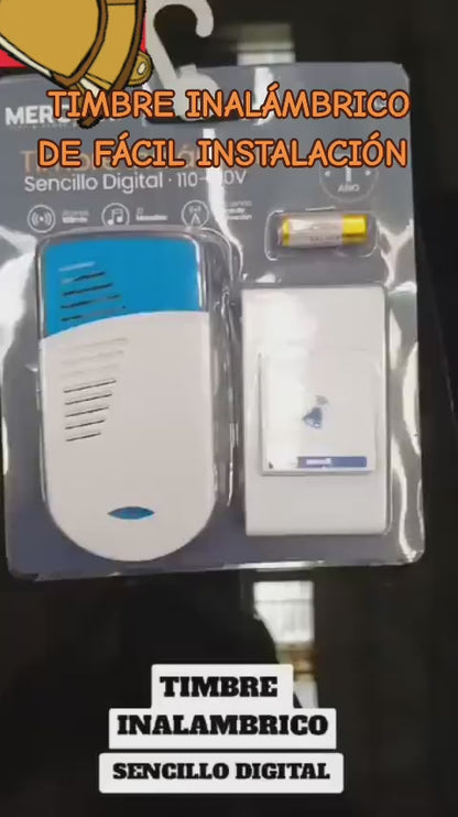 🔔 Timbre Inalámbrico Mercury - Instalación Sin Complicaciones